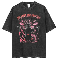 Men's vintage Naruto Rock Lee Streetwear T Shirt in a washed black style, featuring an anime graphic of the taijutsu master.