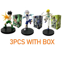 High-quality Hunter x Hunter Anime Figures featuring Gon Freecss, Killua Zoldyck, and Kurapika in dynamic action poses for adult room decor.