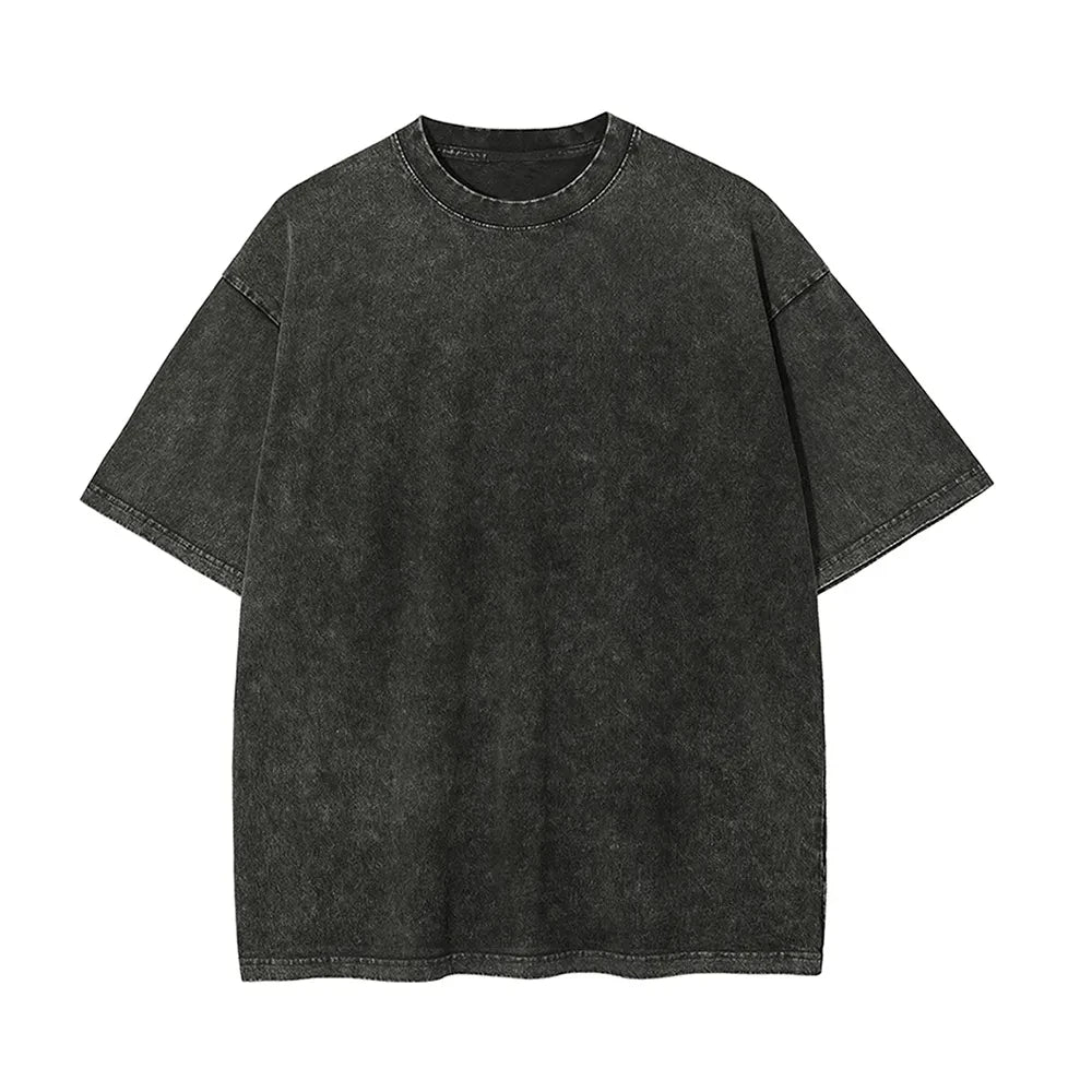 Demon Slayer T-Shirt Washed Tanjiro Nezuko back view washed distressed style casual anime streetwear