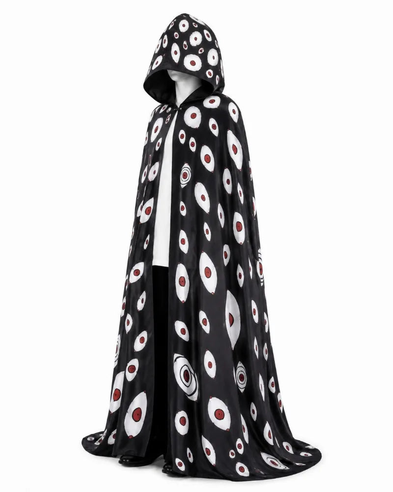 Yhwach BLEACH TYBW Cosplay Cloak featuring a unique design with a hood and eye patterns, perfect for cosplay events.