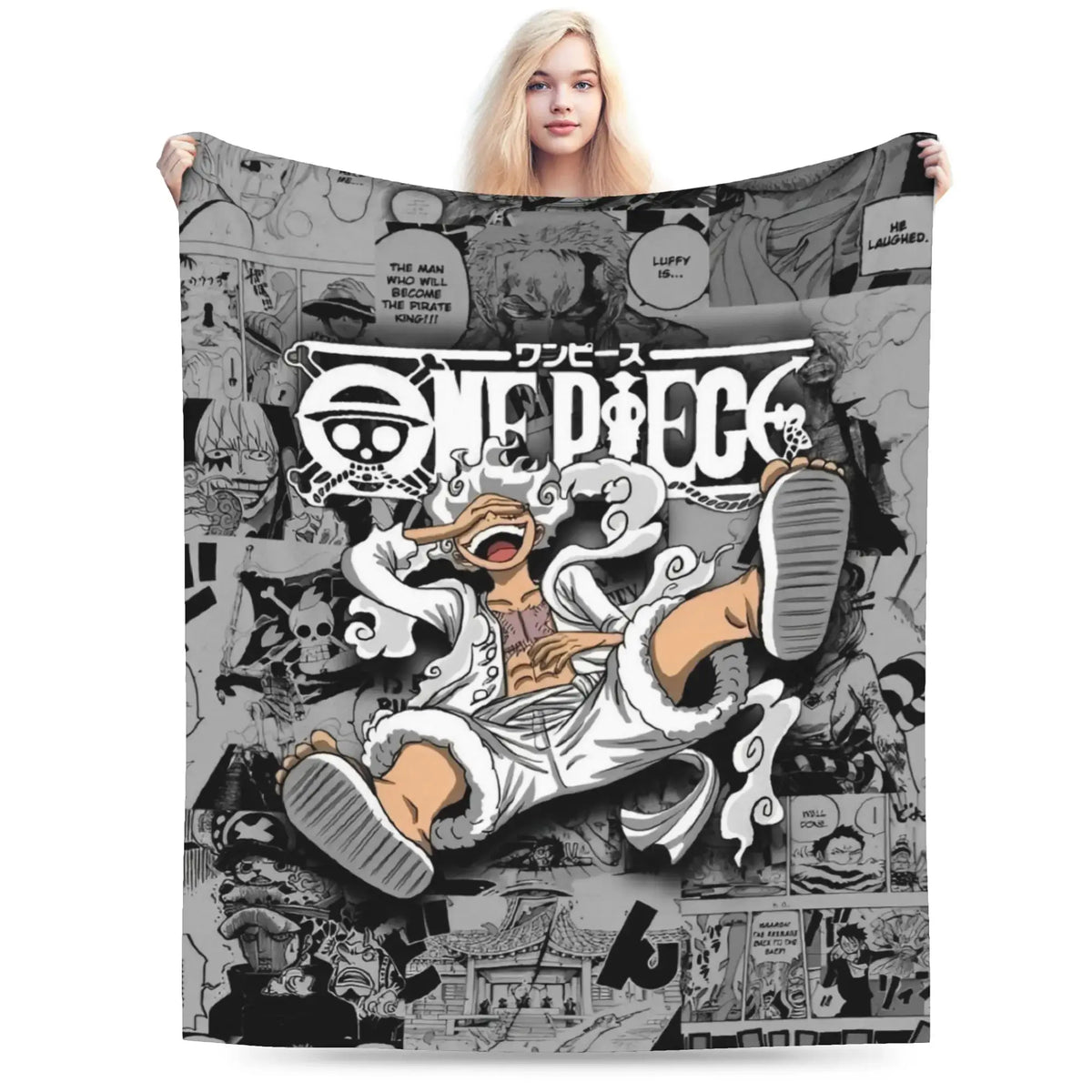 Stay warm with this One Piece Luffy Blanket! 🏴‍☠️ Premium knitted fleece throw for beds and sofas. Soft anime home decor. Shop the trend now!