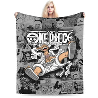 Stay warm with this One Piece Luffy Blanket! 🏴‍☠️ Premium knitted fleece throw for beds and sofas. Soft anime home decor. Shop the trend now!