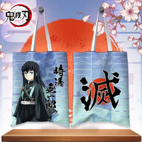 A stylish Shinobu Kocho Canvas Bag featuring a cute cartoon print of the Insect Hashira, designed as a small Japanese style shoulder handbag for women.
