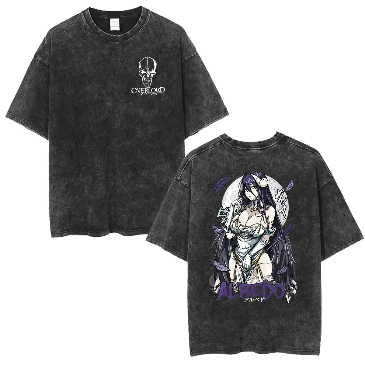 Albedo Overlord Vintage Washed T-Shirt Anime Graphic Tee