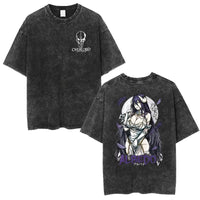 Albedo Overlord Vintage Washed T-Shirt Anime Graphic Tee