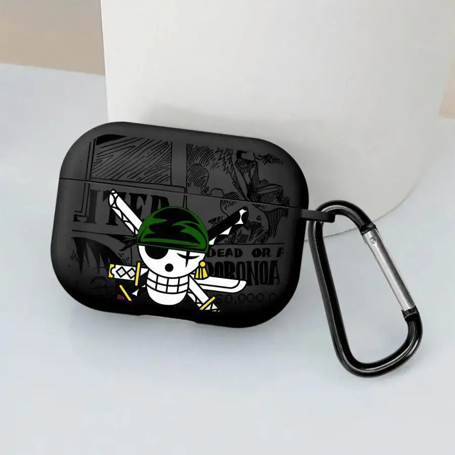 One Piece AirPods Case Cool Logo Protective Cover open case showing AirPods fit interior protective shell