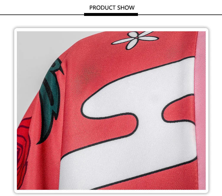 Shunsui Kyoraku BLEACH TYBW Cosplay Costume showcased in a vibrant five-piece outfit with printed robe.