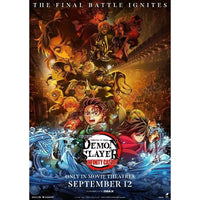 High-quality Demon Slayer Infinity Castle Poster printed on durable canvas, featuring the 2025 Movie Arc and Hashira battle wall art.