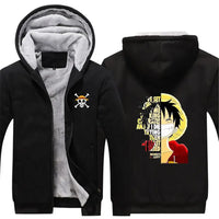 Luffy One Piece Zip-Up Fleece Hoodie | Winter Jacket