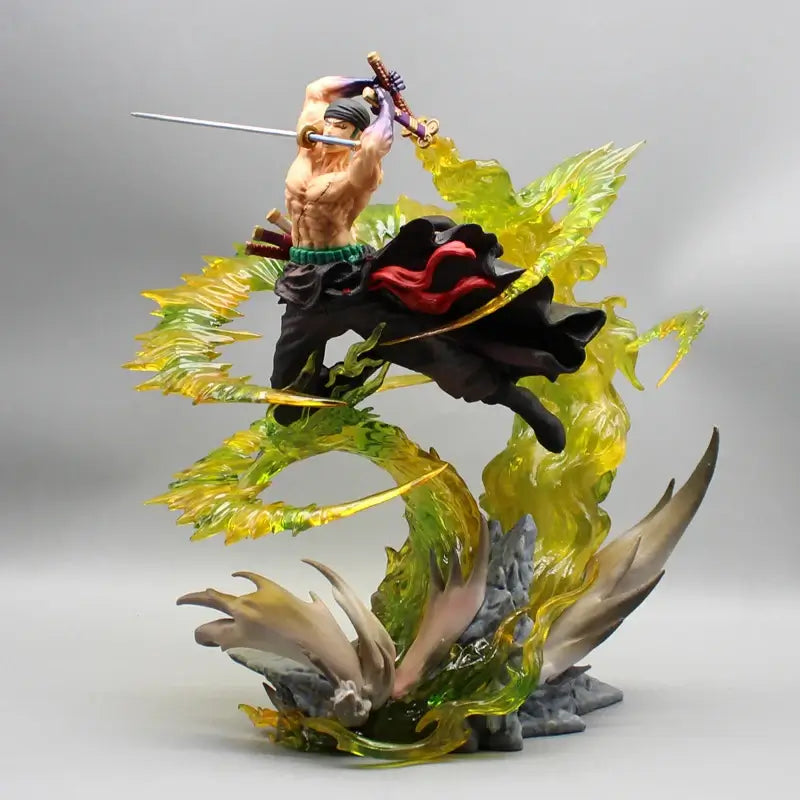 Roronoa Zoro PVC Figure 30cm With Light Bandai One Piece luminous standing model Christmas gift
