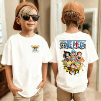 One Piece Kids T-Shirt Anime Luffy Zoro Chopper short sleeve cotton summer tee boys girls ages 7-13