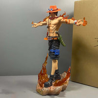A detailed 28cm Portgas D. Ace Figure made of PVC, featuring a dynamic Fire Fist battle pose for One Piece anime collection.
