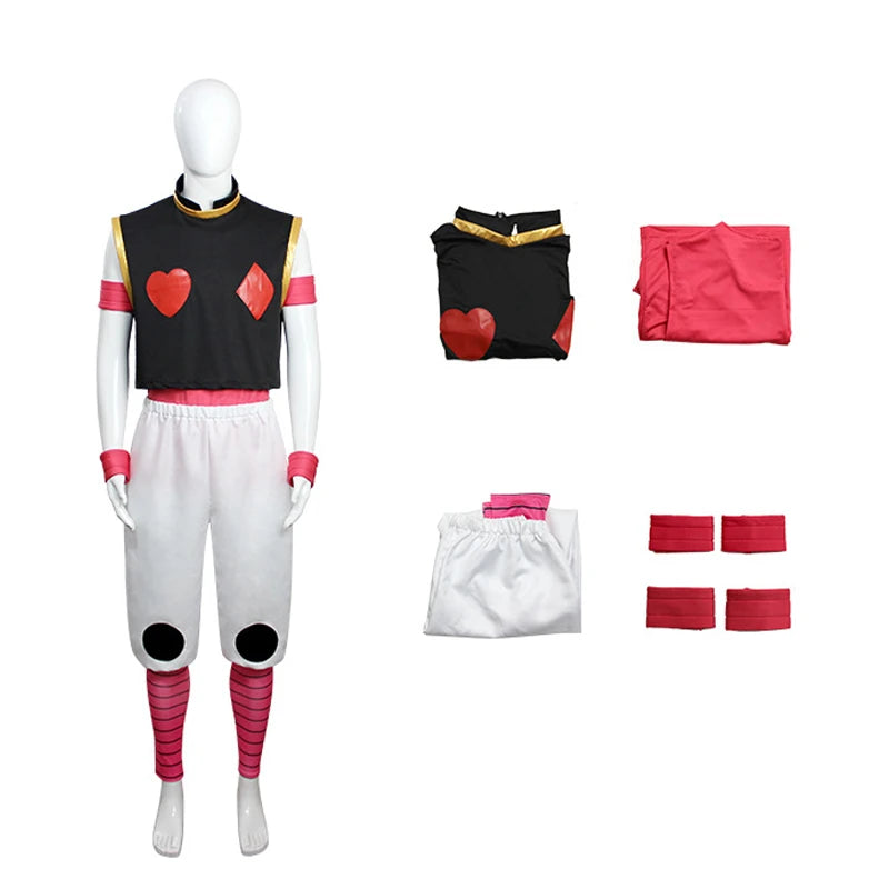 Hisoka Morow Hunter x Hunter Cosplay Costume featuring a multi-piece outfit, ideal for conventions and Halloween.