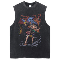 One Piece Vintage Washed Graphic Tank Top | Cotton Streetwear