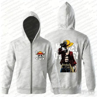 Luffy Zipper Hoodie One Piece 3D Print Streetwear close-up Luffy 3D printed graphic detail fabric texture zipper pull