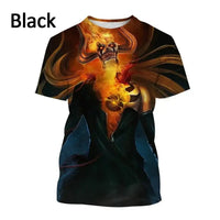 A 3D printed Ichigo Kurosaki T-shirt featuring a cool Japanese anime graphic, loose fit summer fashion for men and women.