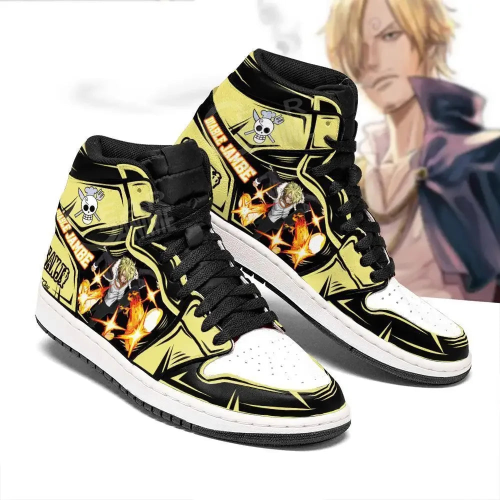 Casual Midoriya Izuku Sneakers featuring green Deku anime print, comfortable flat basketball shoes for men and women.