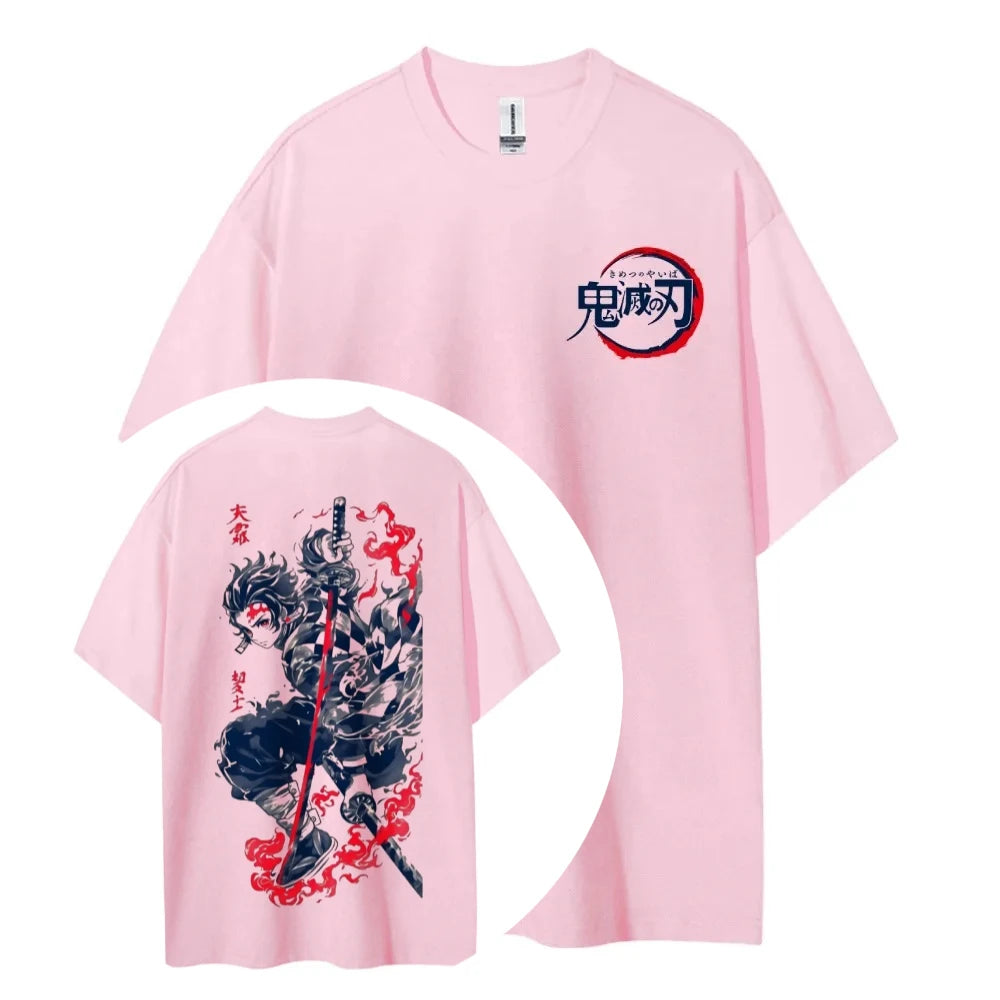 Demon Slayer Kimetsu no Yaiba Anime T-Shirt cotton unisex round neck summer breathable street tee