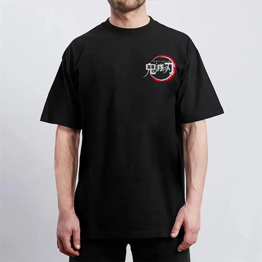 Demon Slayer Kimetsu no Yaiba Anime T-Shirt flat lay cotton breathable summer anime fashion tee