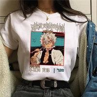 A Demon Slayer T Shirt for Women, a female Kimetsu No Yaiba graphic tee with a Nezuko and Tanjirou Kamado print.