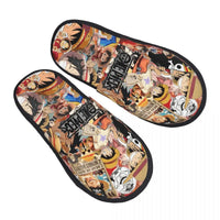One Piece Luffy Memory Foam House Slippers cozy winter cotton non-skid bedroom slides anime gift
