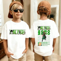 One Piece Kids T-Shirt Anime Luffy Zoro Chopper short sleeve cotton summer tee boys girls ages 7-13