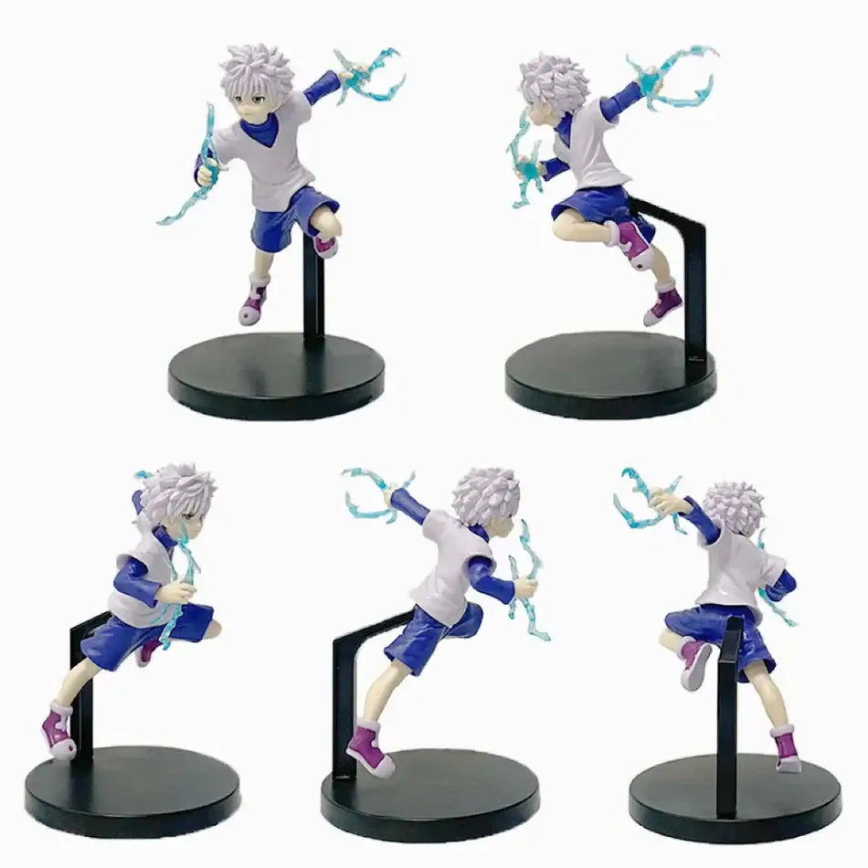High-quality Hunter x Hunter Anime Figures featuring Gon Freecss, Killua Zoldyck, and Kurapika in dynamic action poses for adult room decor.