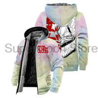 Dandadan Okarun Anime Harajuku Zip Hoodie back view Harajuku anime winter streetwear jacket