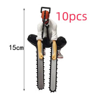 A posable Chainsaw Man Denji Figure and Power action model (1560) made of PVC, featuring interchangeable parts for an adult collectible display.
