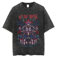 Jujutsu Kaisen Vintage Washed Cotton T-Shirt featuring bold graphic design and relaxed fit for anime fans.