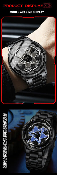 VA VA VOOM Racing Series Watch creative spinning dial stainless steel waterproof sports quartz watch for men