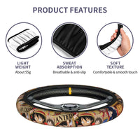 One Piece Luffy Anime Steering Wheel Cover fitted car wheel 37-38cm anime decoration accessory