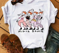 A woman wearing the casual vintage Japanese Anime Hunter X Hunter Graphic T Shirt.