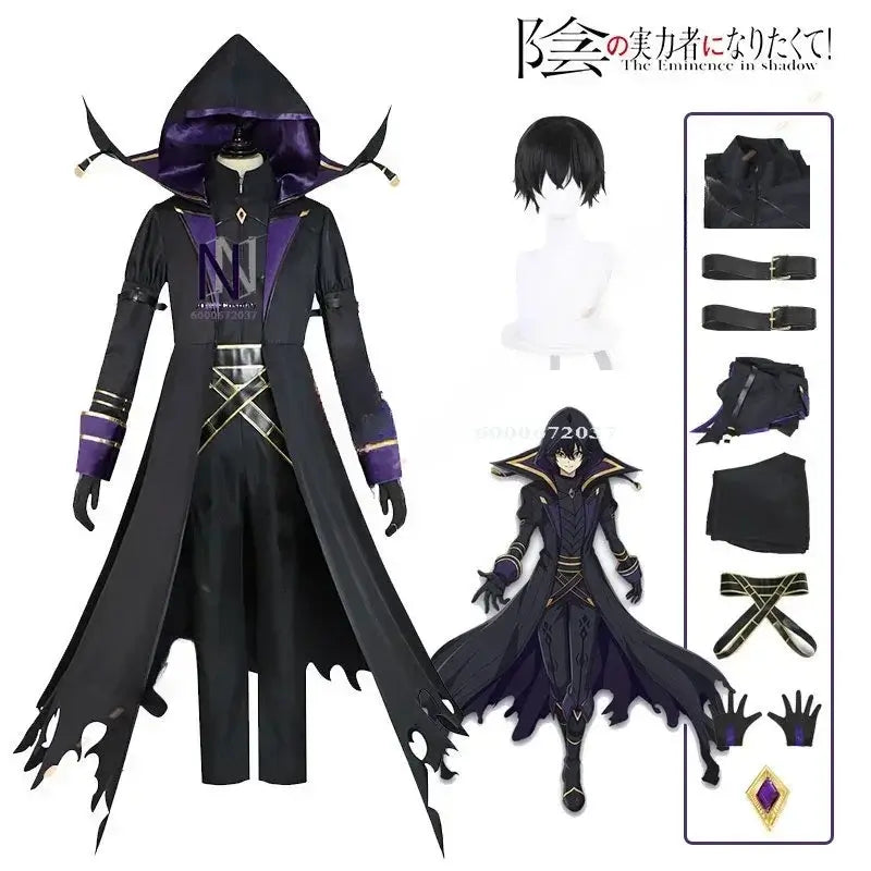 Eminence in Shadow Cid Kagenou Cosplay Costume Shadow Garden cloak uniform wig Halloween men