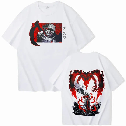 An oversized Black Clover Asta T-Shirt featuring a dynamic hip hop style anime graphic of Asta for men and women.