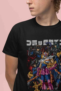 A comfortable, loose cotton Saint Seiya Shiryu T-shirt featuring a dynamic anime pattern of the Dragon Saint, designed for men and women's summer fashion.