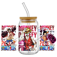 A collection of the newest 31 designs of popular One Piece UV DTF Stickers for a 16oz glass cup.