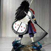 A 36cm luminous cartoon Uchiha Madara Figure in a standing posture, a PVC desktop ornament and collectible model toy.