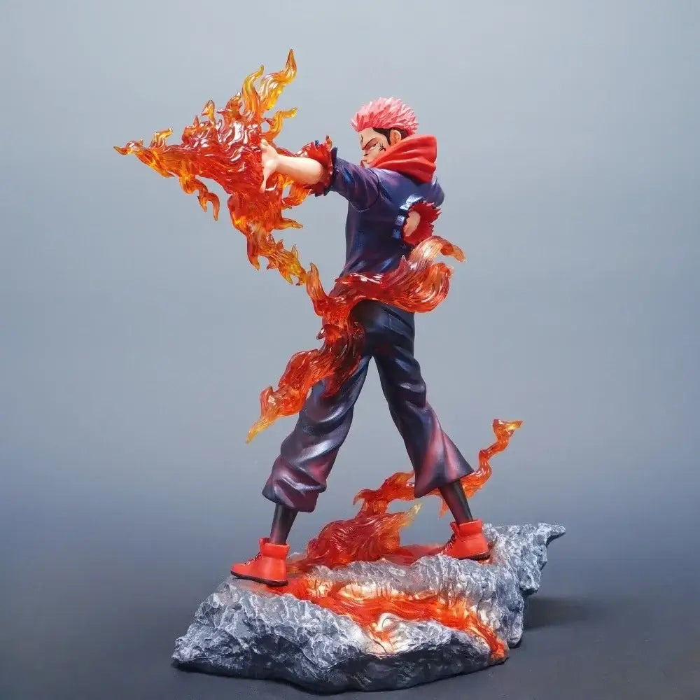 A highly detailed 30cm Ryomen Sukuna Figure made of premium PVC, showcasing the Jujutsu Kaisen King of Curses in a dynamic stance for desktop decoration.