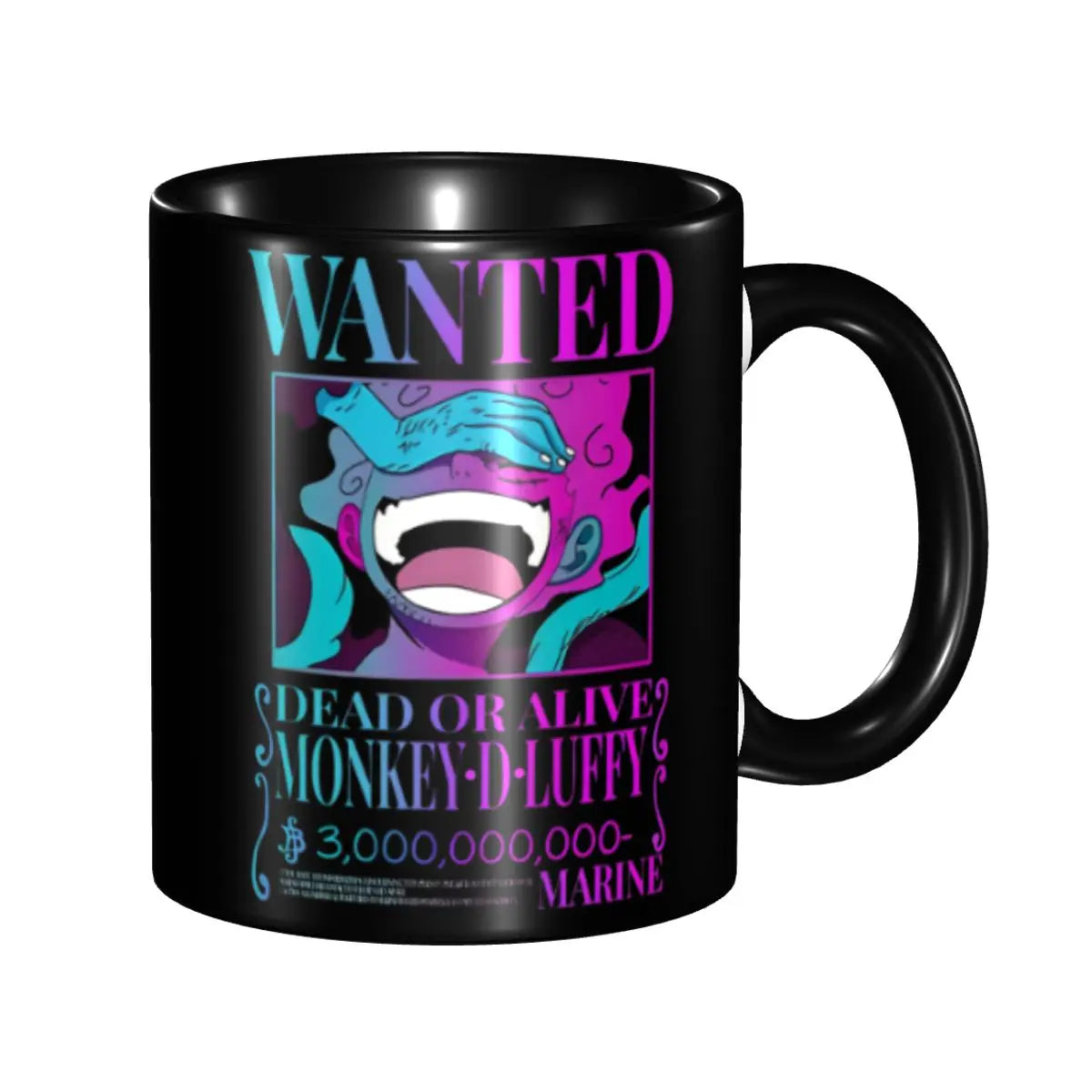 A cute Monkey D. Luffy Gear Fifth Mug featuring the Sun God Nika anime character, designed as a durable water cup gift for kids.