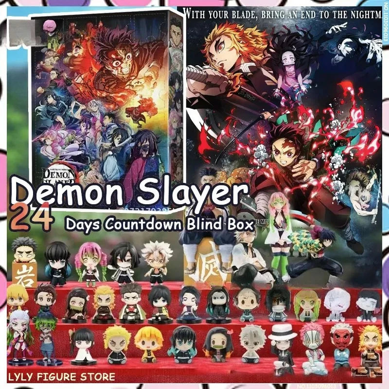Demon Slayer Anime Advent Calendar displayed Christmas countdown PVC peripheral toy anime gift