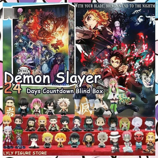 Demon Slayer Anime Advent Calendar displayed Christmas countdown PVC peripheral toy anime gift