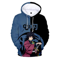 A trendy 3D Anime Hoodie featuring a funny graphic print, designed as an oversized hip-hop pullover for men and women.