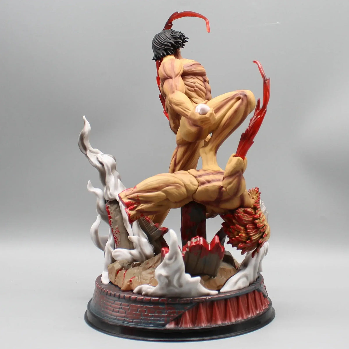 Eren Jaeger Figure: 29cm Attack on Titan anime statue showcasing dynamic action pose, detailed PVC model for collectors.