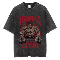 A high-quality pure cotton Baki Anime T-shirt featuring a graphic print of Baki Hanma, designed as a casual loose fit top for men and women.