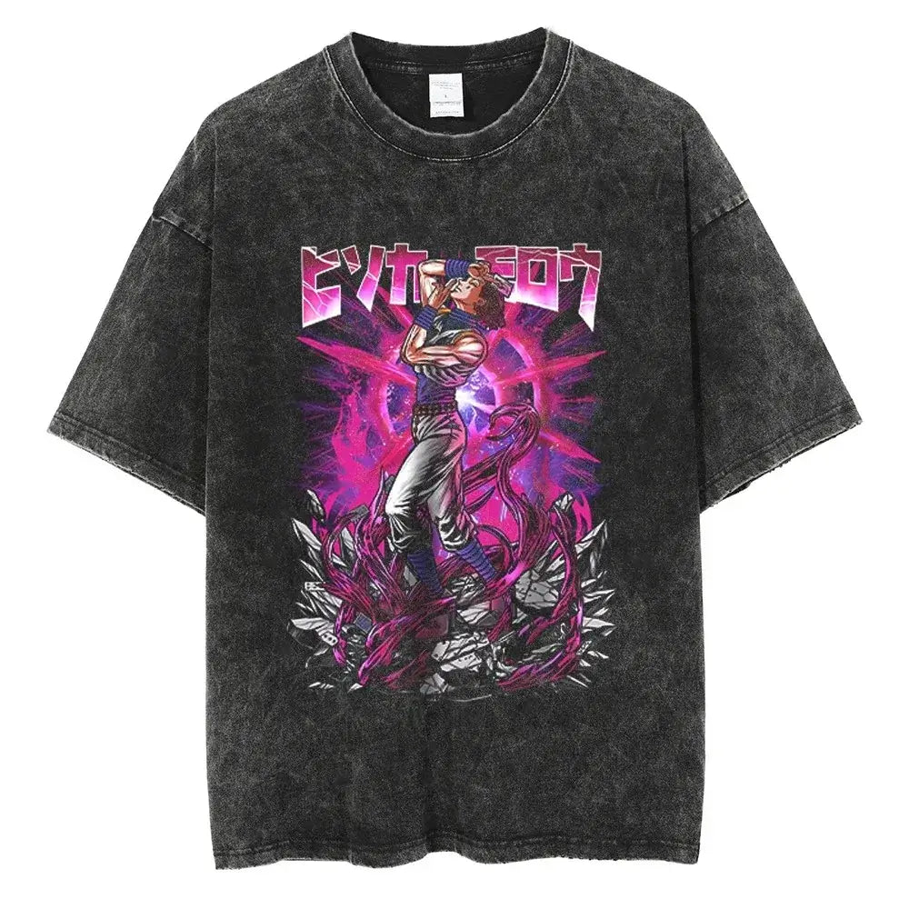 Hunter x Hunter Gon Freecss Print T-Shirt oversized Harajuku washed cotton anime tee men women
