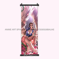 A vibrant One Piece Hanging Painting featuring anime characters Monkey D. Luffy, Portgas D. Ace, Sabo, and Shanks on a canvas scroll for home decor.