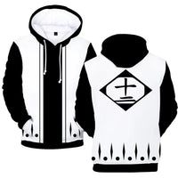 Bleach Anime 3D Print Cosplay Hoodie flat lay 3D print Y2K Harajuku anime cosplay sweatshirt