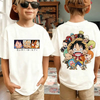 Zoro kids t-shirt One Piece Harajuku pure cotton short sleeve summer top featuring Roronoa Zoro and Luffy anime print for boys