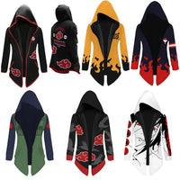 Naruto Uzumaki Cosplay Hooded Cardigan Trench Coat - Various designs, featuring vibrant colors and iconic anime patterns.